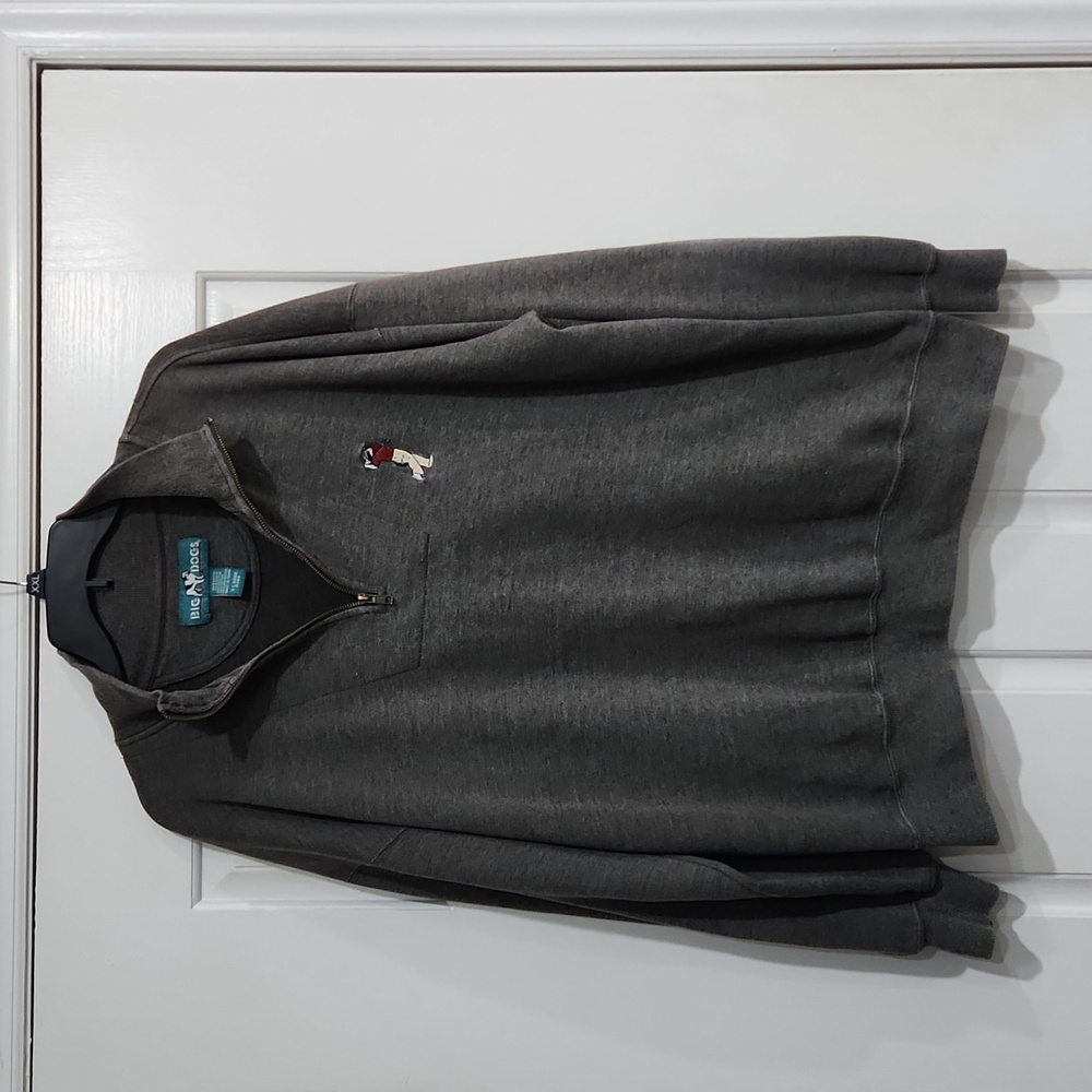 Big Dogs Oversized Pullover Shirt Sweatshirt Sweater XL Gray 1/4 Zip Mens Y2K